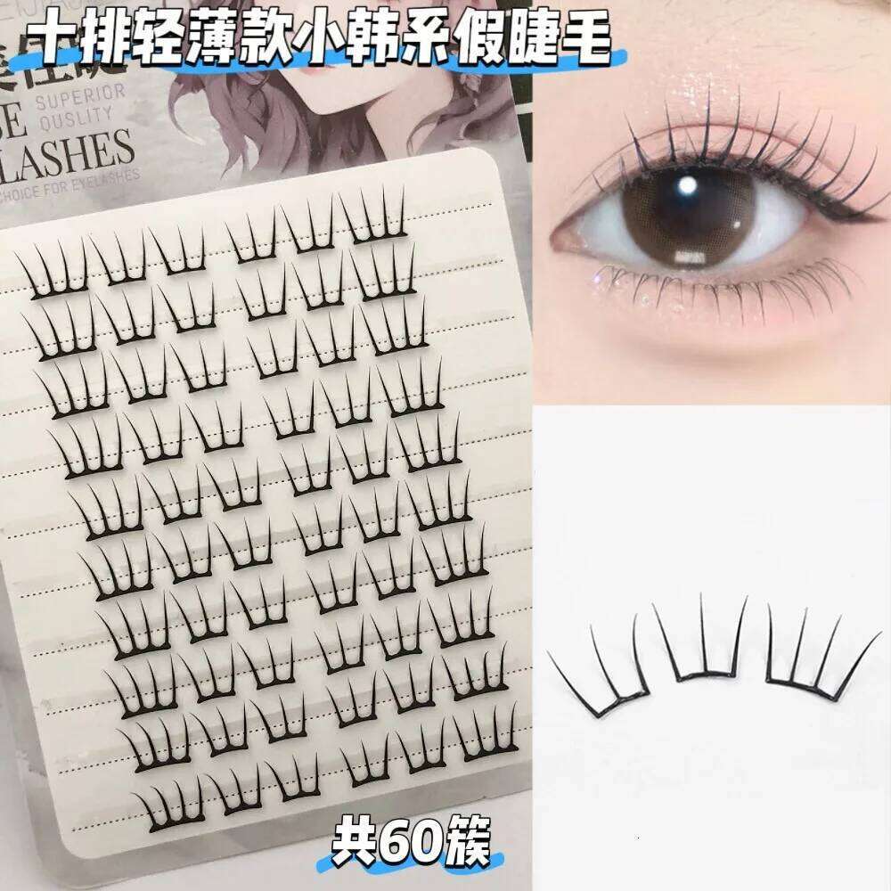 10/32 Rows DIY Segmented False Book Comic Individual Lashes Cluster Natural Korea Idol Manga Fake Eyelashes Extension X250725