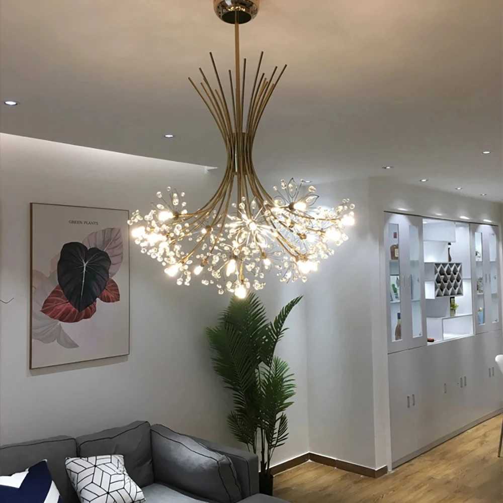 Modern Crystal Flowers Bouquets Chandeliers for Bedroom Dining Living Room Hotel Hall Home Led Pendant Lustre Lighting Lamps XJ250725
