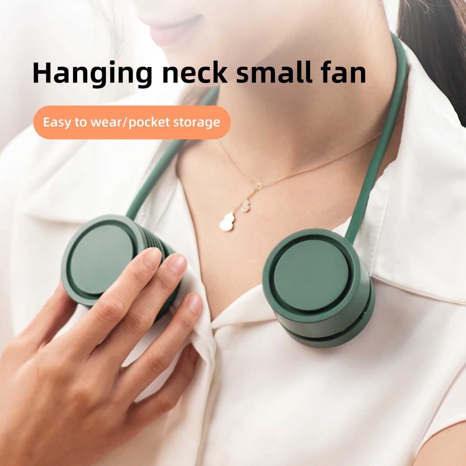 Fan Long Battery Life New Mini Neck Portable No Bladeless Hanging Neck Rechargeable Air Cooler 3 Speed Mini Summer Sport Fan R250725