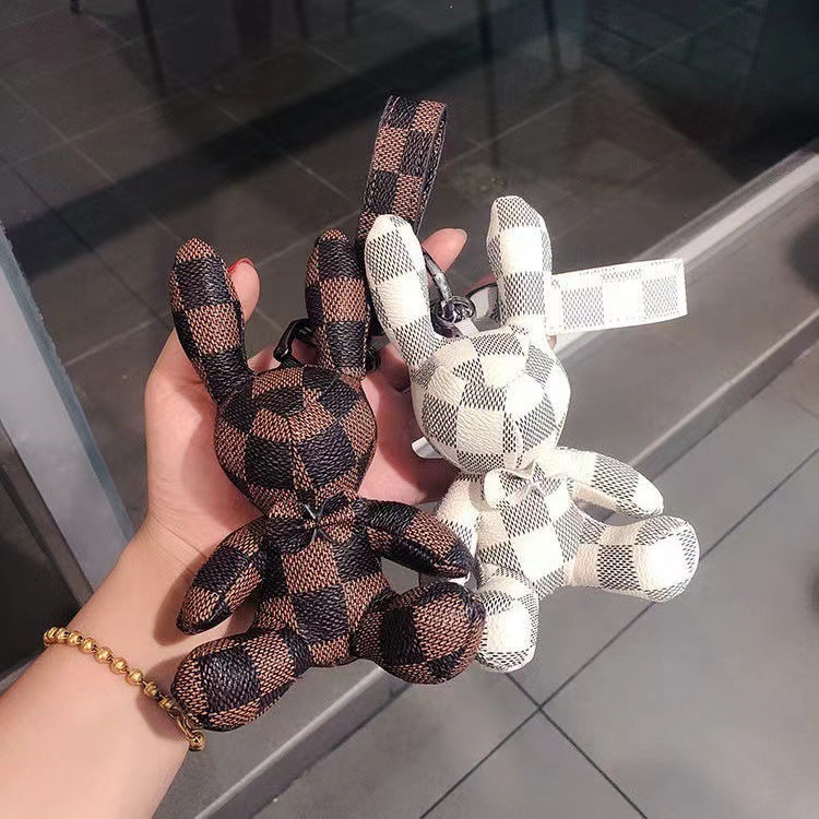 Leather rabbit chain Cute Doll Bag pendant fashion couple car key ring Z260130