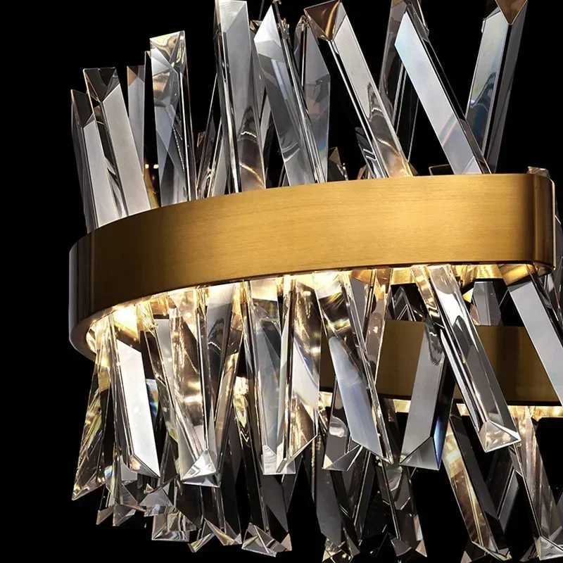 Modern Custom Gold Large Nordic Chandeliers Bedroom Living Room Pendant Hanging Ceiling Light Led K9 Luxury Crystal Chandelier XJ250725