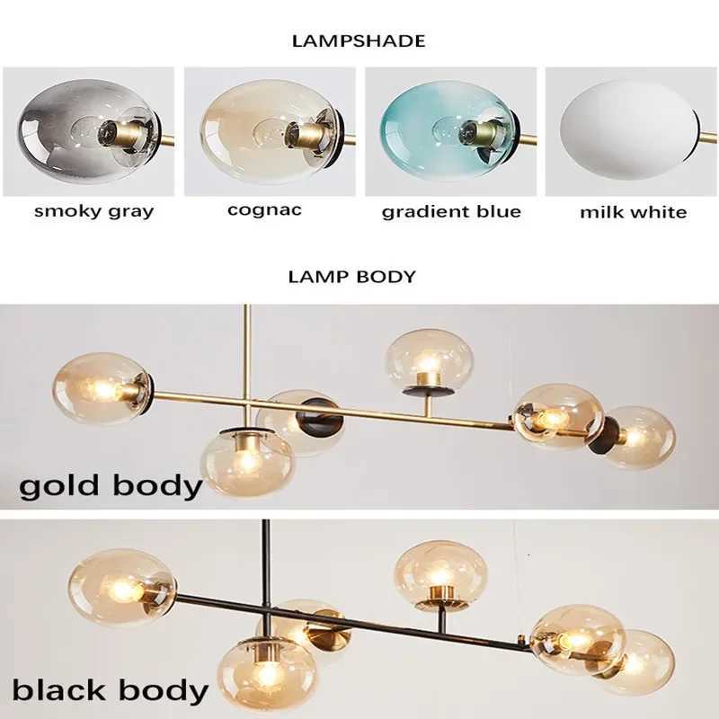 Modern Minimalist Hanging Lamp Nordic Ceiling Chandelier for Kitchen Dining Room Island Glass Ball Living Room Pendant LightXJ250725