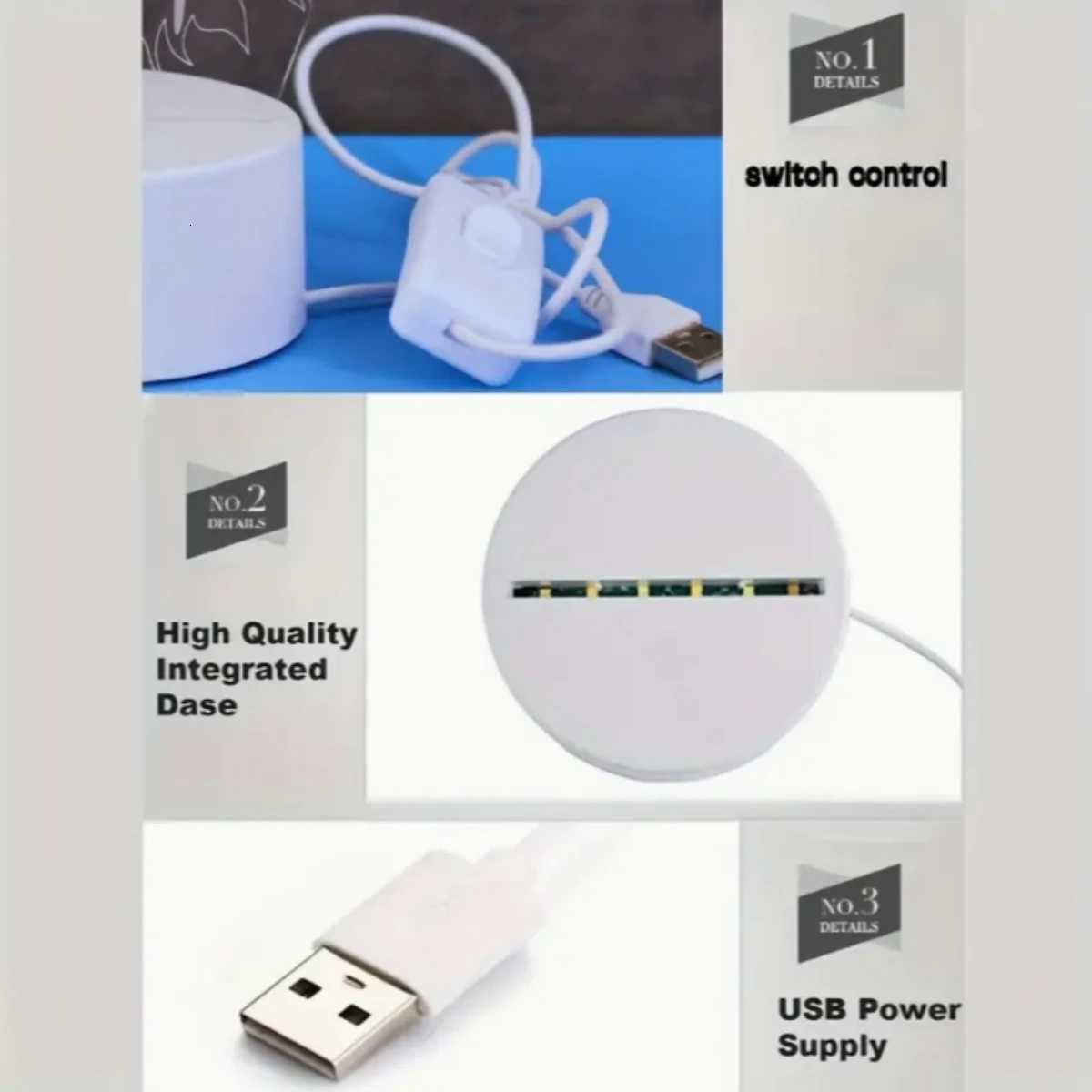 3D Astronaut USB Night Light for Bedroom Living Room Decorative Light Desk Lamp XJ250725