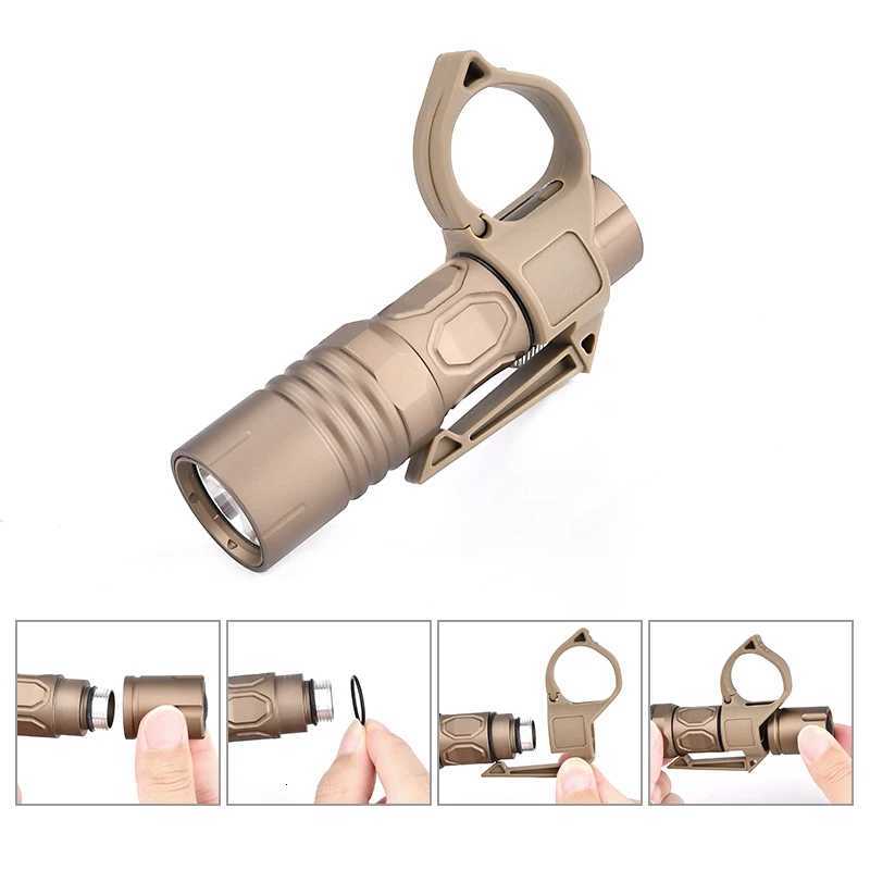 2 Pistol Handheld Flashlight Modlit Mark Tactical Switch Back Ring Metal LED Scout Light Airsoft Hunting Weapon Accessories W250722