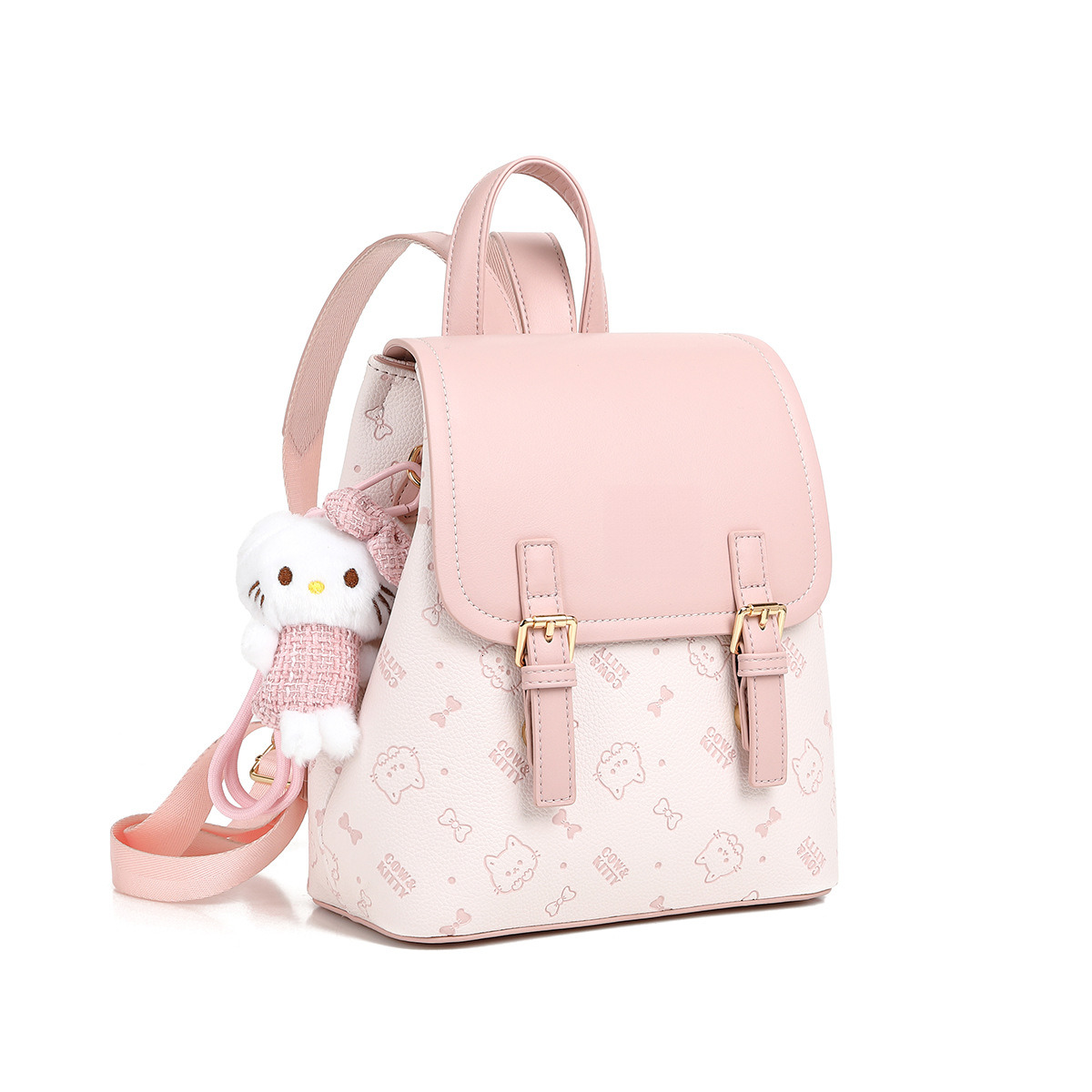 Women's Printed Pink Fashionable Backpack Free Shipping Designer Luxury New Style Portable Crossbody Bag Small And Cute Lightweight And Casual Tr