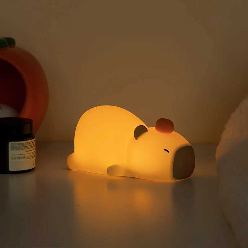 Puppy Led Night Light Rechargeable Bedside Table Lamp for Toddler Baby Nursery Silicone Capybara Birthday Gifts Squishy LightXJ250725