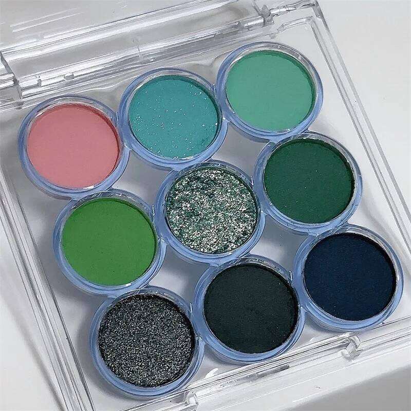 9Colors Glitter Eyeshadow ple Lace Shimmer Pearlescent Matte Acrylic Shadows Palette Waterproof Eye Make Up