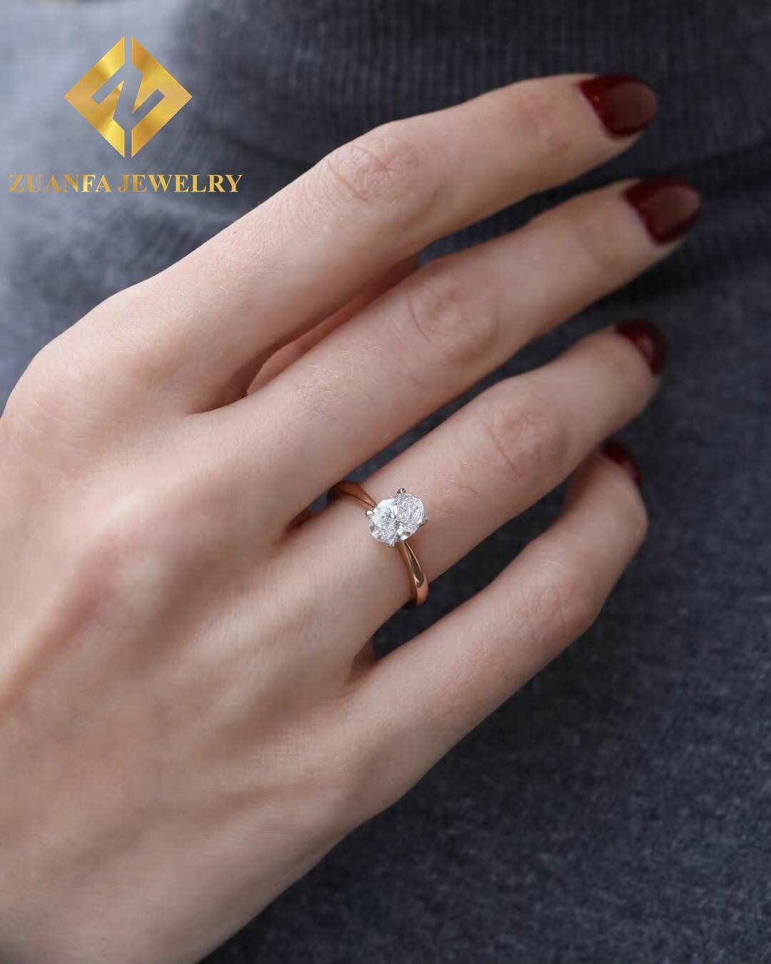 Hot Sale Custom Design 14K Solid Gold 4carats Vvs Diamond Engagement Moissanite Rings for Women