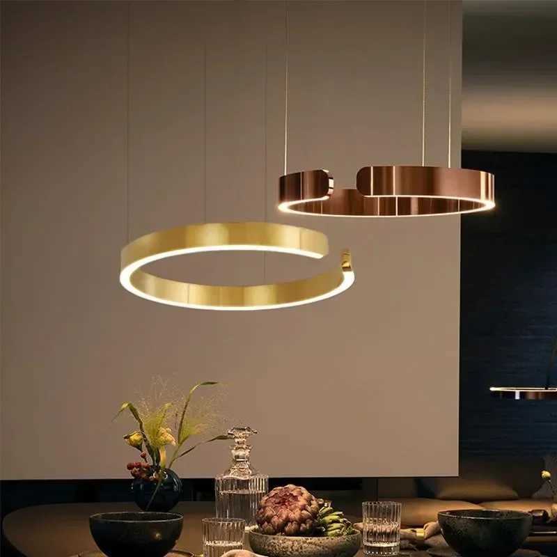 High Quality Ring Pendant Lamp Ceiling Chandelier for Dining Living Room Bedroom Kitchen Dimmable Hanging Light XJ250725