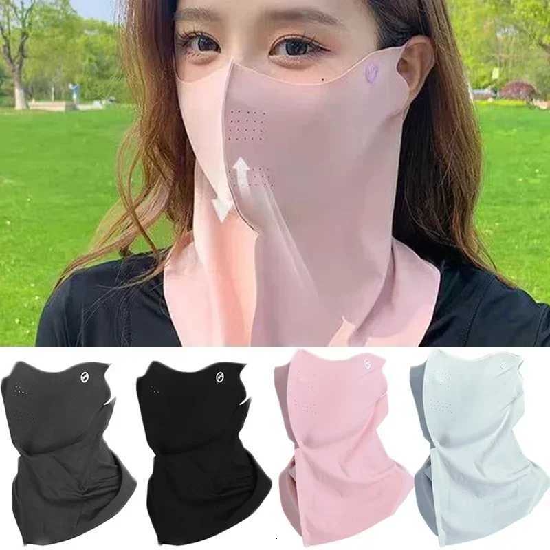 UPF50+ Sun Proof Protection Mask Neck Scarf Silk Face Cover Outdoor Wrap Cover Sports Cycling Women Men Summer Sunscreen Z250725