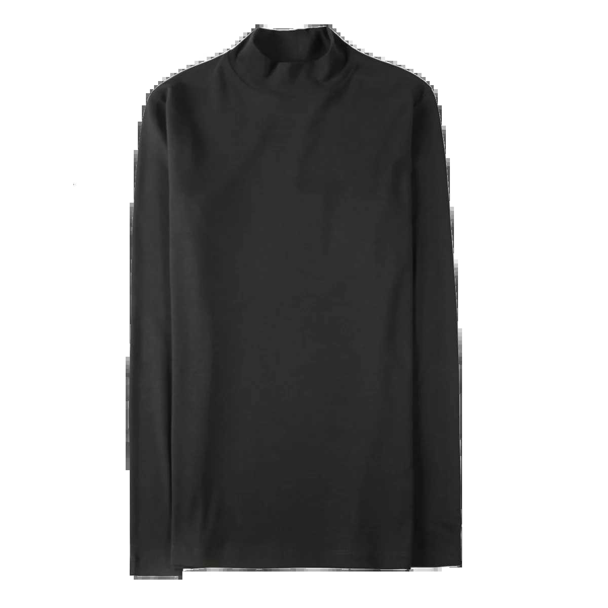 2023 Autumn Half Turtleneck T-shirt Men Solid Color Long Sleeve Slim Fit Tee Tops Fashion Casual Business Bottoming Shirt M-4XL Z250725