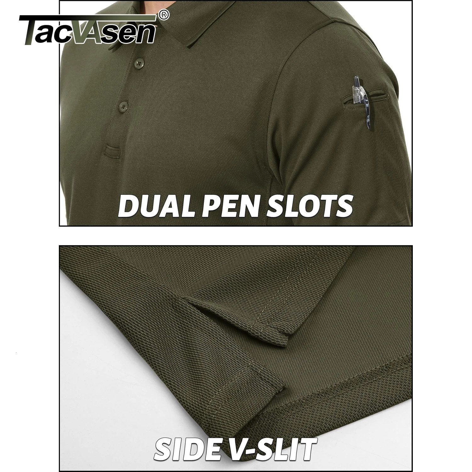 TACVASEN Lightweight UPF 50 Polo Shirts Mens Summer Quick Dry SPF Performance Tee Short Sleeve Sun Work Golf Fishing Tops 250725