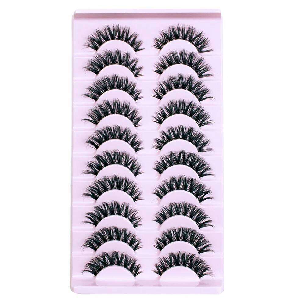 10 Pairs False 6D Super Fluffy Wispy Faux Mink Eyelashes Cat Eye Effect Dramatic Lashes Eyelash Extension Makeup X250725