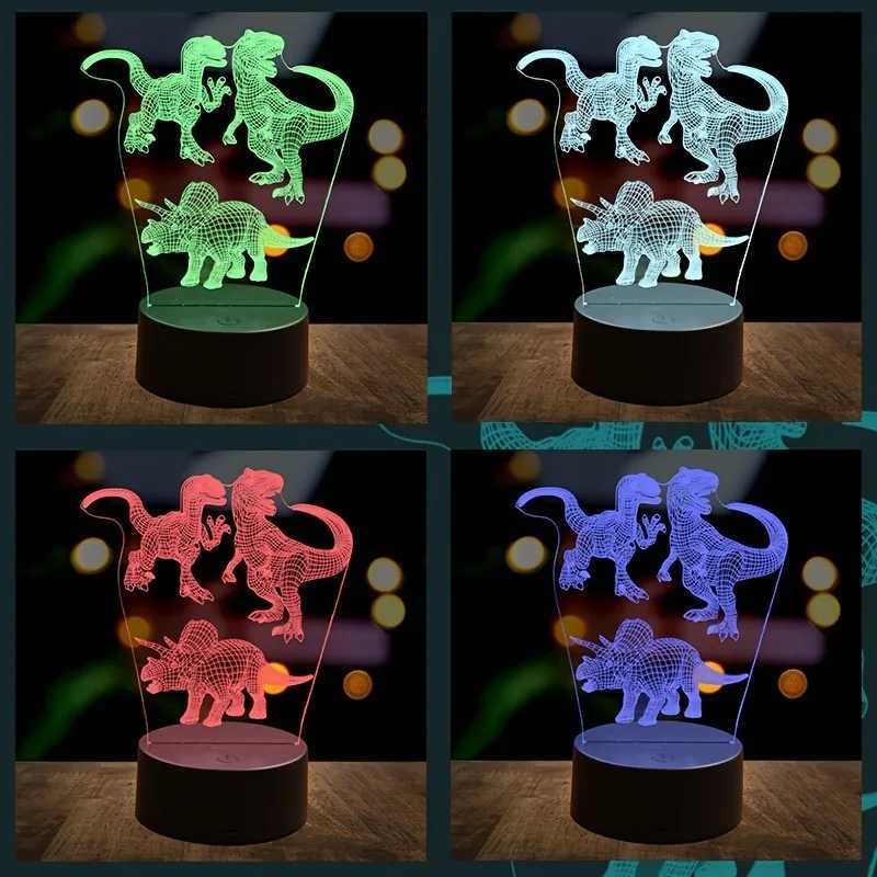 1pc Retro Dinosaur 3D Night Light USB Interface Table Light Holiday Atmosphere Decorative Lamp Holiday Gift for Friends XJ250725