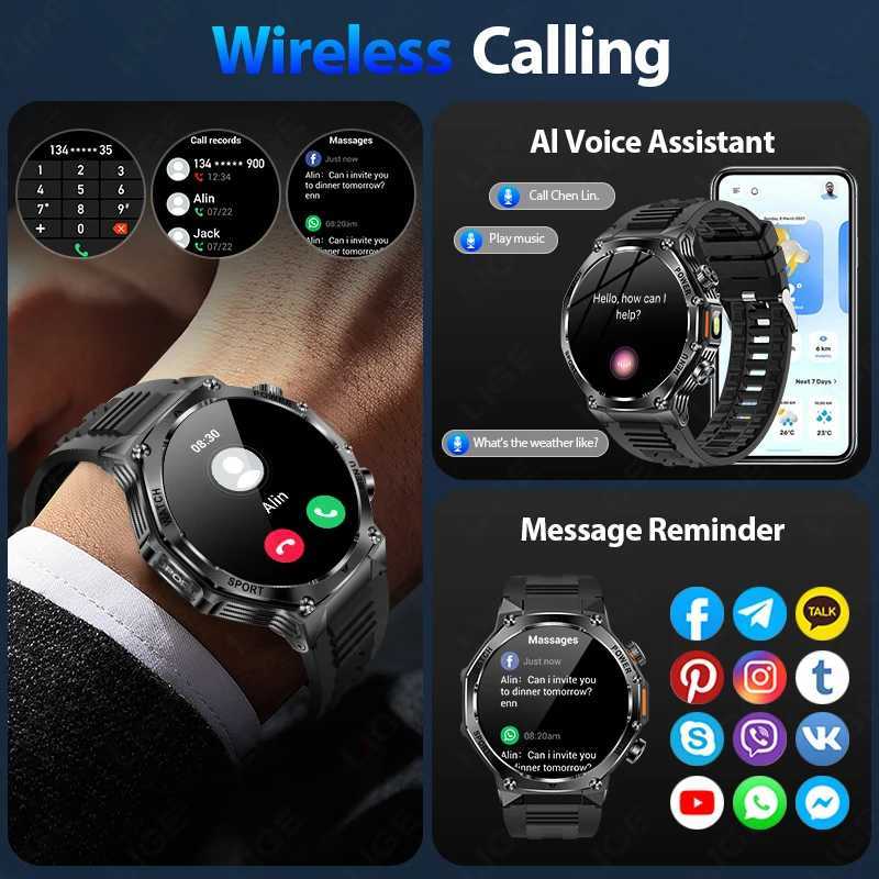 1.8 Large Screen 800mAh Battery Bluetooth Call Men SmartWatch Sports Health Monitor Flashlight Smart Watch For Android IOS X250726