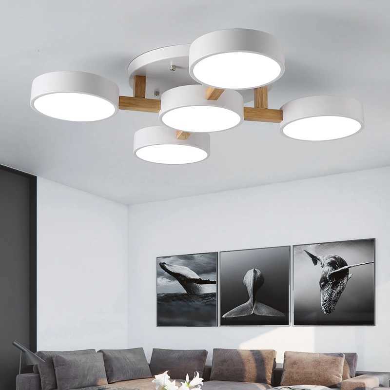 Nordic Style Personalized Macaron Ins Chandelier Bedroom Ceiling Decoration Lamp Modern Minimalist Wood Art Living Room LED Lamp XJ250725