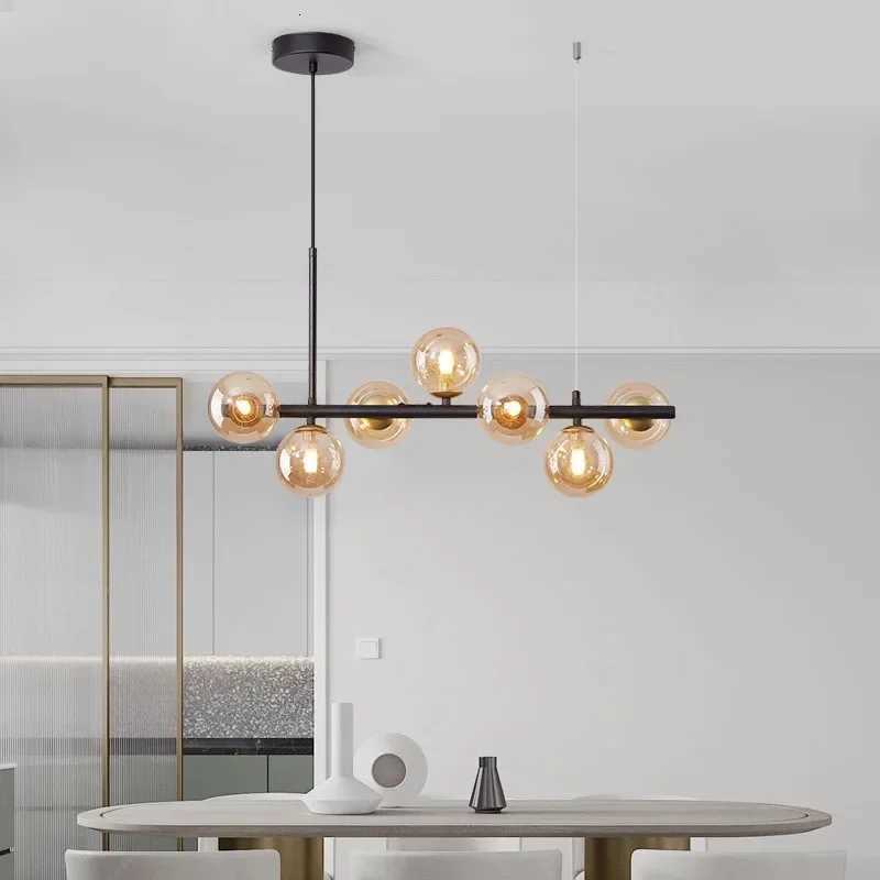 Modern Pendant Lamps Led 9 Heads Rings Ceiling Hanging Chandeliers Black Loft Living Dining Room Kitchen Indoor Lighting Fixtures XJ250725