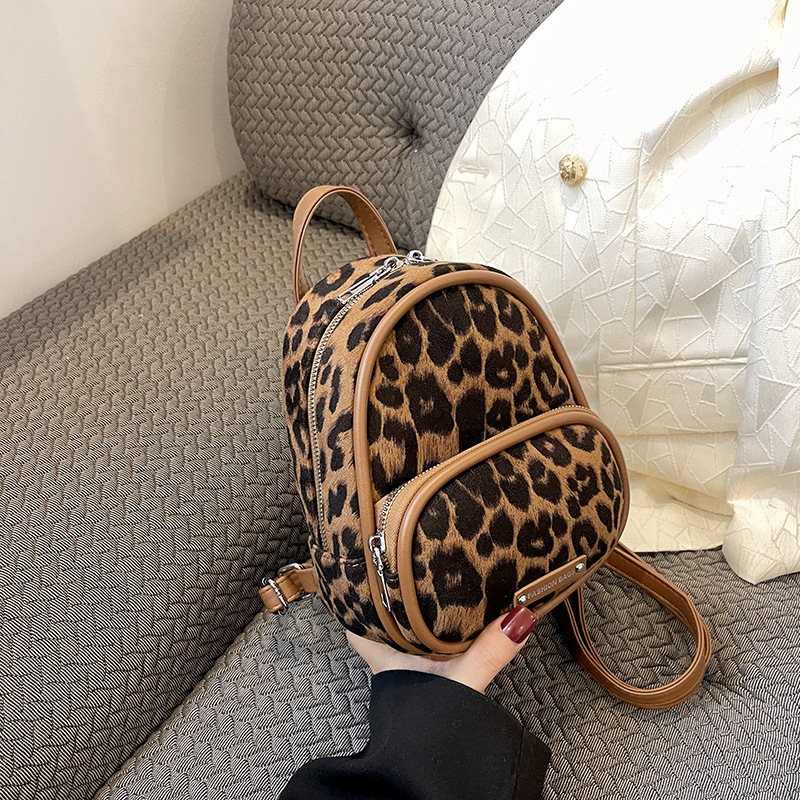 Luxury Brand Designer Bag Women's Bag This Year's Luxury bag Trendy Bag Women's New Fashion Leopard Print Backpack Autumn Texture Simpl
