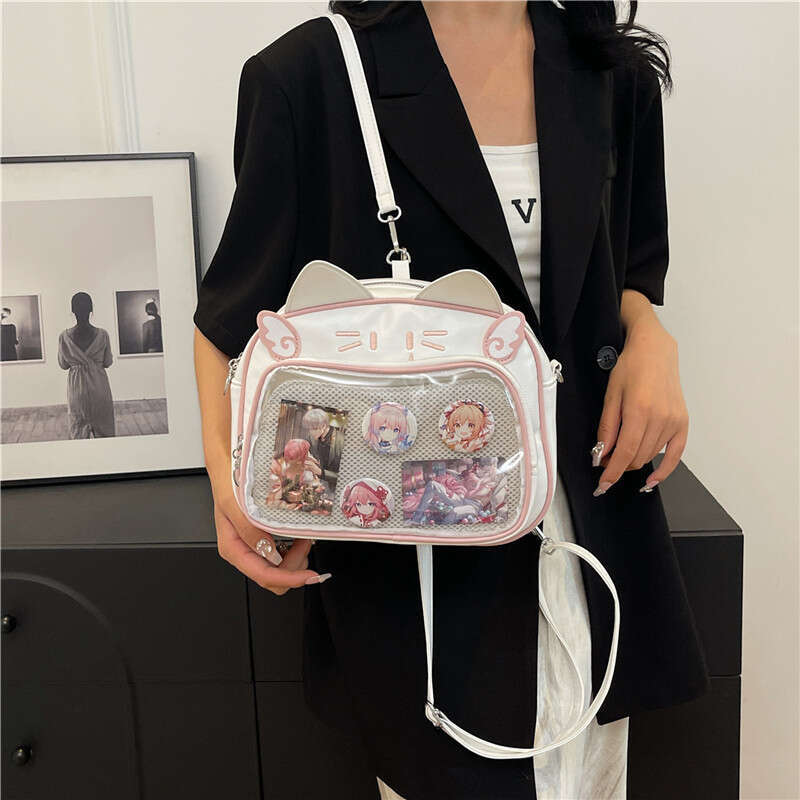 Y2K Millennial Hot Girl Pain Student Commuter Cute Mechanical Cat 2025 New Large Capacity College Crossbody Bag