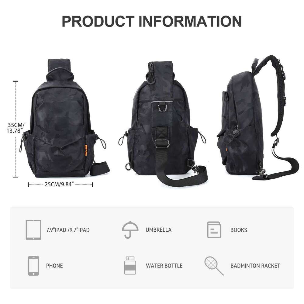 Multifuncional Chest for Men, Casual Multi-Pocket Crossbody Phone Bag, Shoulder Bags Travel Sling Work Bag