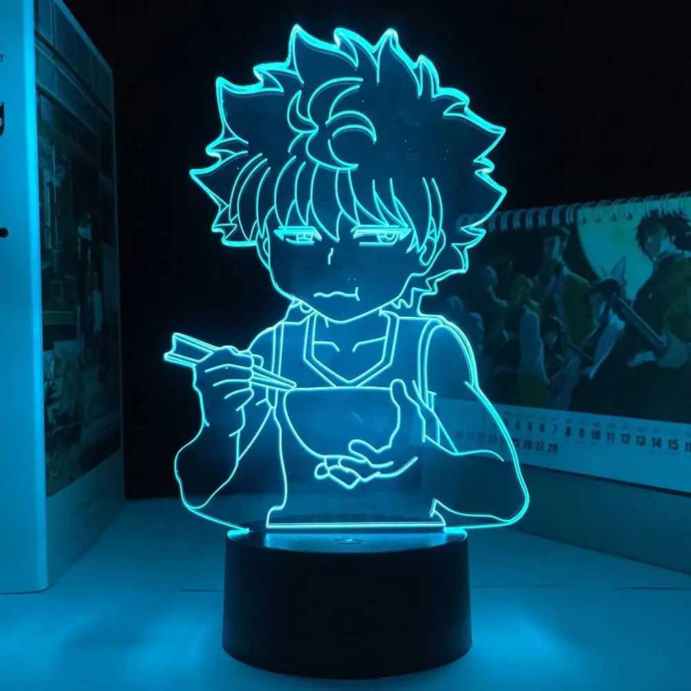 3D Anime Lamp Killua Hunter X Hunter Killua LED Light Hxh LED Night Light Gift Acrylic Neon Cute Childrens Bedroom Decoration XJ250725