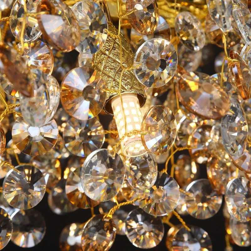 Chandelier with Crystals Lights Luxury Gold for Dining Room Kitchen Table Large Hanging Crystal Pendant Light Branch ChandeliersXJ250725