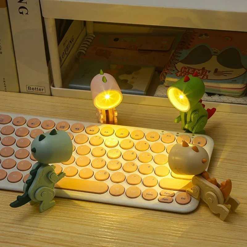 Mini Dinosaur Night Light Battery Magnetic Folding Nights Lamp Bedroom Bedside Table Ornaments Childrens Toys LED Night Lights XJ250725