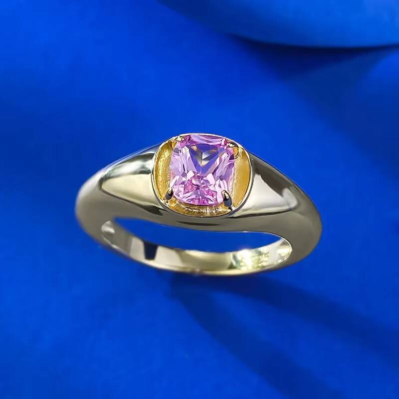 MEENOY Fake Diamond 925 Sterling Silver Purple Gemstone 18K Gold Wedding Engagement Ring for Women