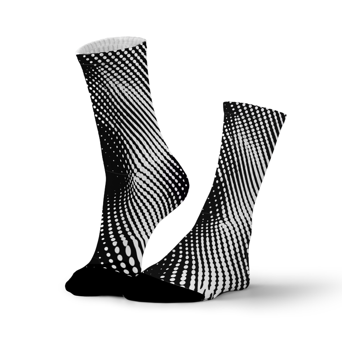 Black & White Geometric Tech Unisex Tube Designer Socks C092