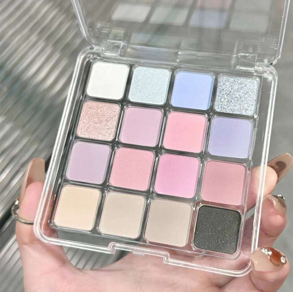 Pearly Glitter Eyeshadow Matte Blue Pink Korean Charming Makeup Palette 16-color Lasting Shiny Eye Pigments Cosmetic
