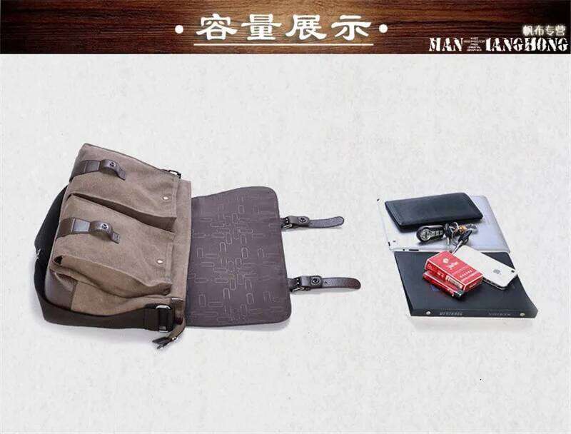 Fashion Military Canvas shoulder crossbody Men messenger Luxury Bag bag male Sling Bag Tote Handbag OLOEY