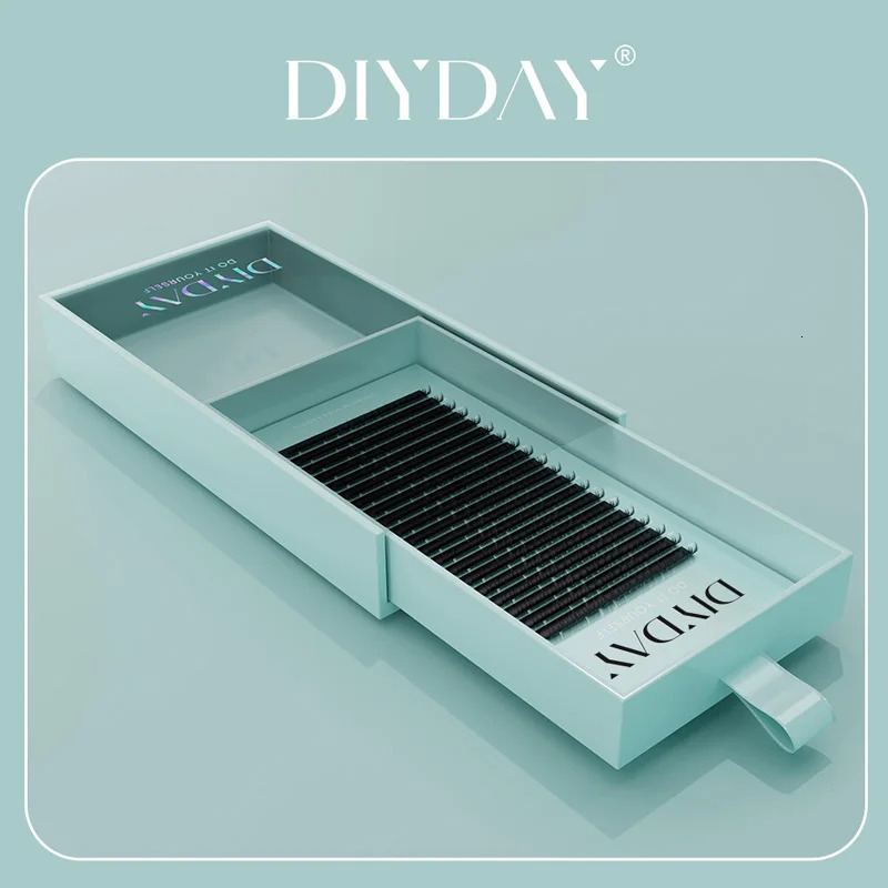 DIYDAY 16Rows Mink Lashes Individual Natural False Eyelashes B C CC D DD Curl Eyelash Supplies for Makeup 250714