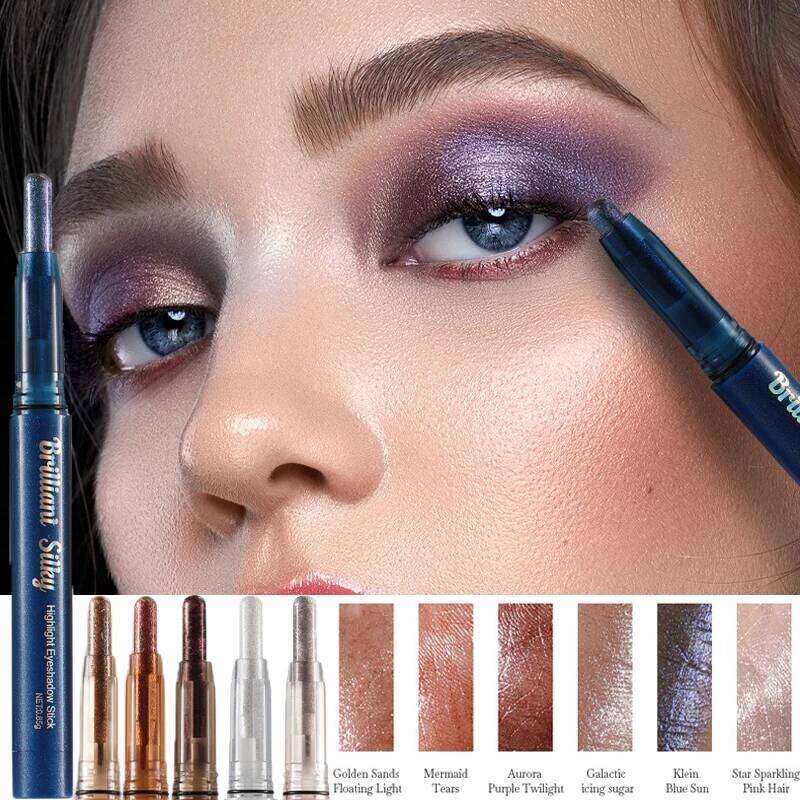 6 Colors Pearlescent Eyeshadow Pencil Waterproof Long Lasting Glitter Shimmer Eye Shadow Pen Brighten Stick Eyes Makeup Tools X250726