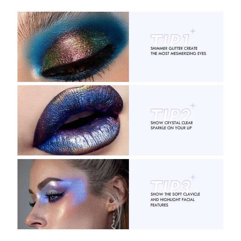 ltichrome Duochrome Liquid Eyeshadows 19 Colors Shiny Longlasting Chameleon Pigments Aurora Eye Shadow Make Up Women Cosmetics