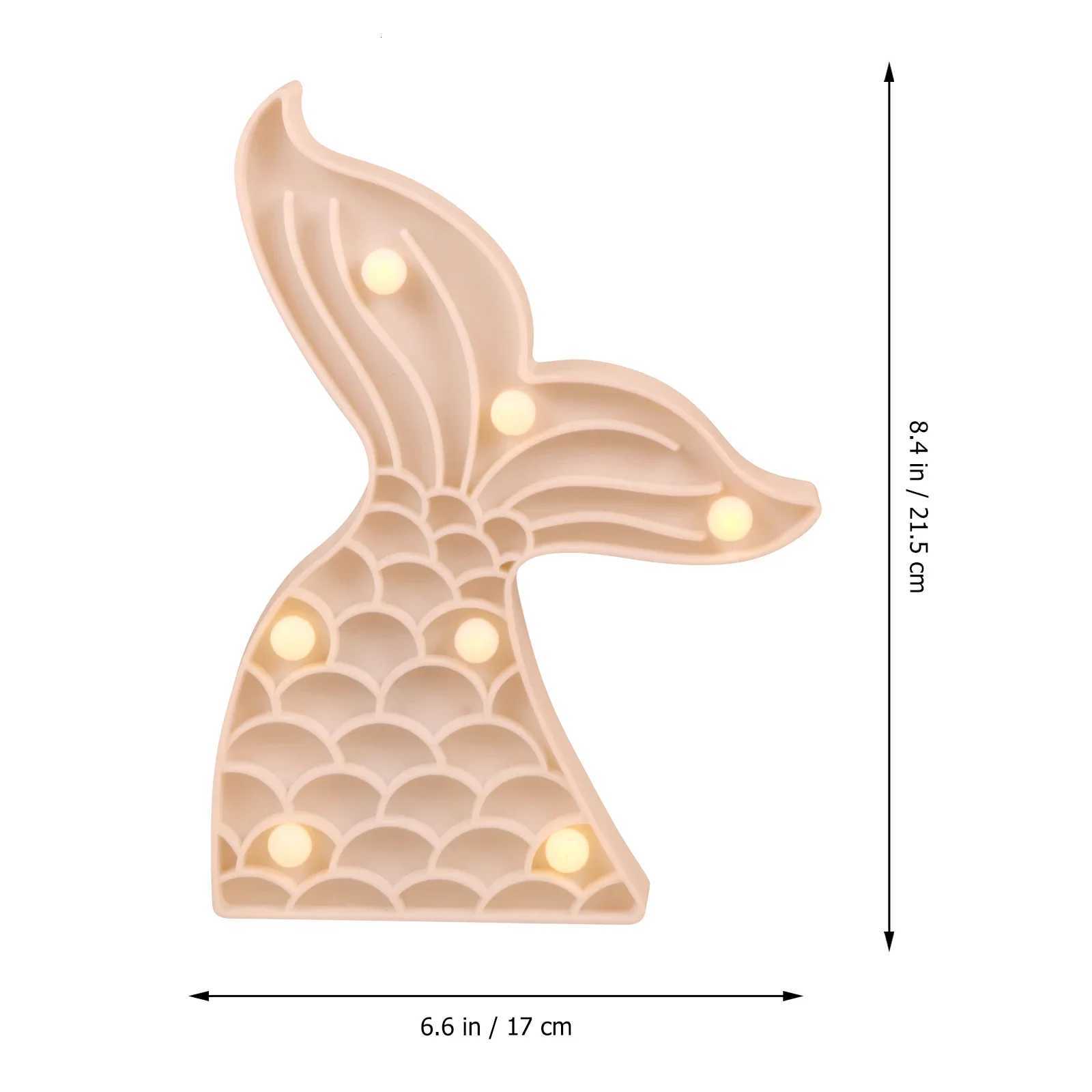 Mermaid Tail LED Night Light Indoor Lamp Party Home Bedroom Cute Heart Kids Decoration Cartoon Christmas Girl Gift Light XJ250725