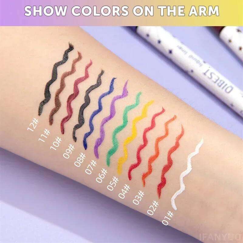 Liquid Black Waterproof Eyeliner Pencil Long-Lasting Colorful Eye Liner Makeup Pen Quick-Dry No Blooming Cosmetics 1pc X250726