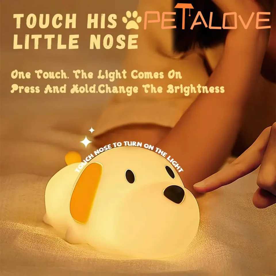 Puppy Led Night Light Rechargeable Bedside Table Lamp for Toddler Baby Nursery Silicone Capybara Birthday Gifts Squishy LightXJ250725
