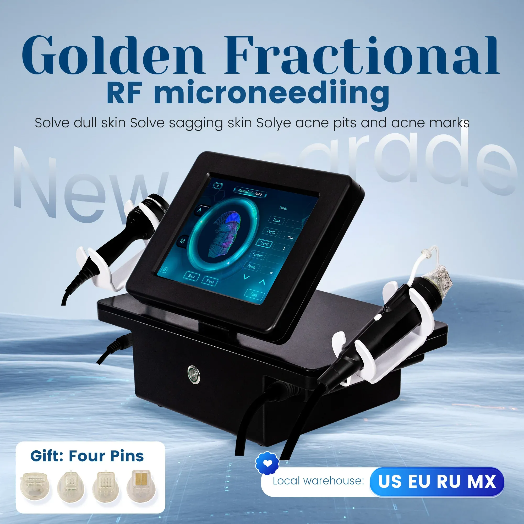 2 In 1 RF Fractional Microneedle RF Machine For Acne Scar Stretch Marks Removal Treatment