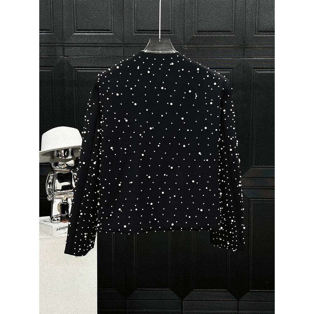 Men's 2025 Spring Korean Version High Street Coats Loose Comfort Trendy Short Tops Niche New High-End Beaded Design Jackets