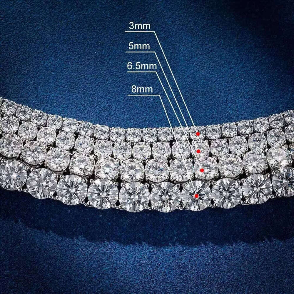Top Sales Sier Moissanite Tennis Chain for Men 3mm 4mm 5mm VVS Link Necklace Dia Chains