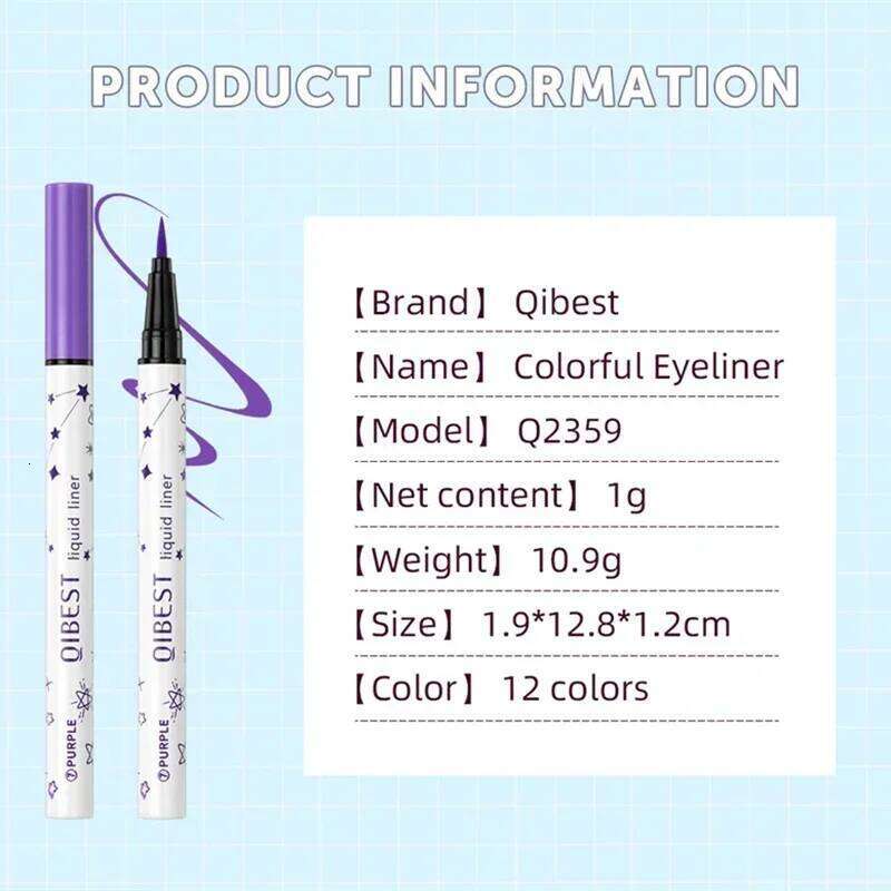 Liquid Black Waterproof Eyeliner Pencil Long-Lasting Colorful Eye Liner Makeup Pen Quick-Dry No Blooming Cosmetics 1pc X250726