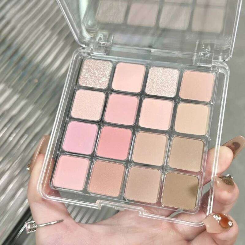 Pearly Glitter Eyeshadow Matte Blue Pink Korean Charming Makeup Palette 16-color Lasting Shiny Eye Pigments Cosmetic