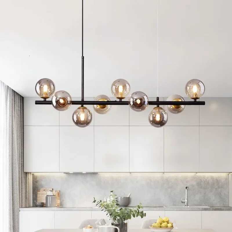 Modern Pendant Lamps Led 9 Heads Rings Ceiling Hanging Chandeliers Black Loft Living Dining Room Kitchen Indoor Lighting Fixtures XJ250725