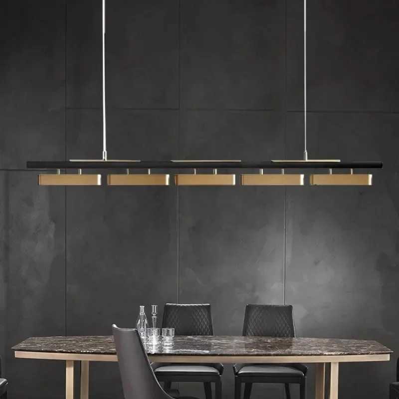 Modern Minimalist Strip LED Pendant Lights Long for Table Living Dining Room Coffee Desks Kitchen Chandelier Home Decor Fixture XJ250725