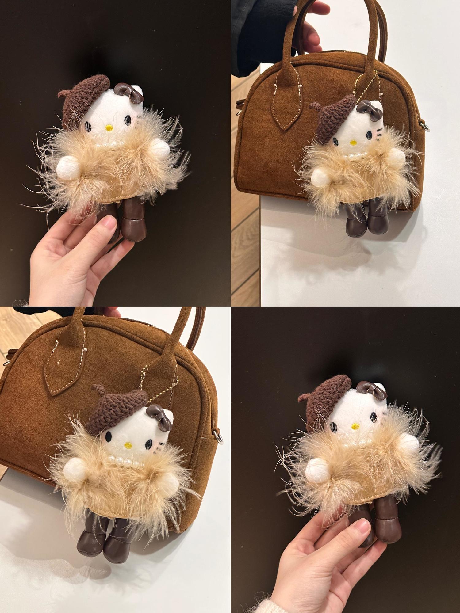 Qianjin KITTY Bag Pendant Car Hanging Keychain Pendant Cute Plush Doll Decoration Friend Gift 250726