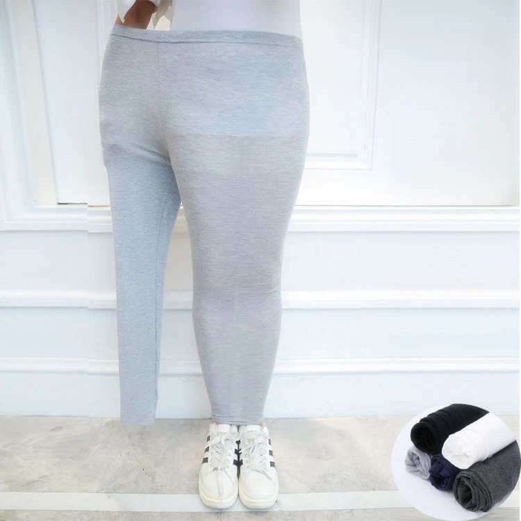Plus Size Modal Leggings for Women Cropped Length Thin Cotton Skinny Pants 250725