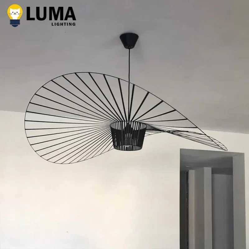 Modern Straw Hat Pendant Light Italian Designer Nordic Fabric Chandeliers Lamp for Living Room Bedroom Restaurant Home Decor XJ250725