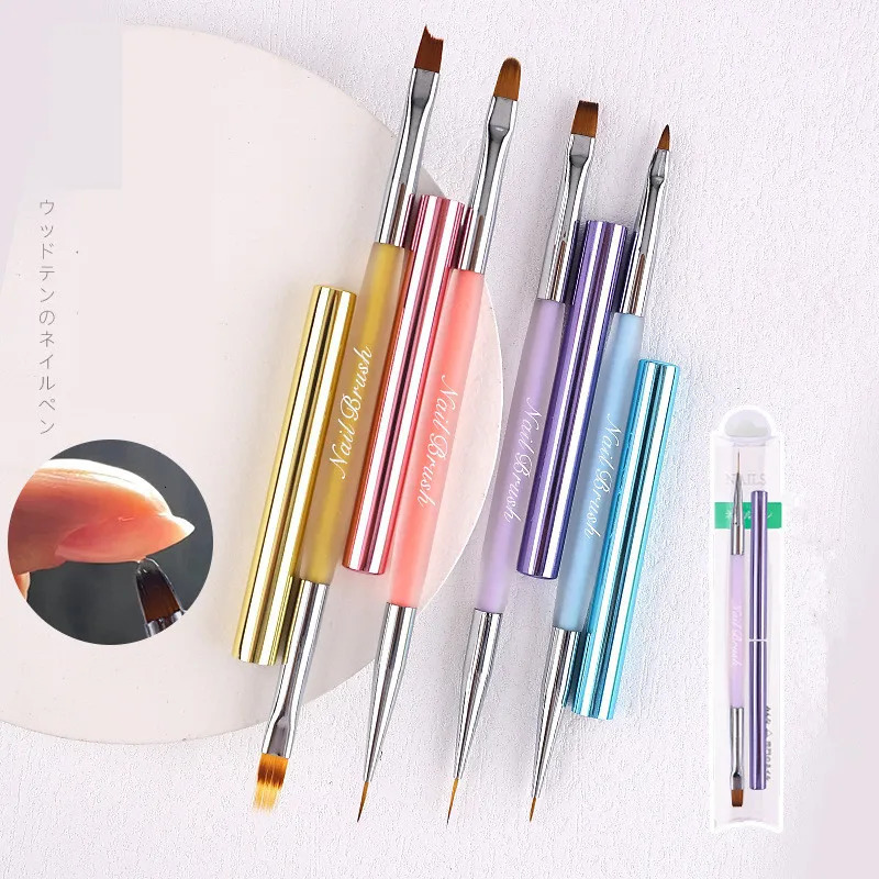 Double Head Crystal Handle Nail Brush Liner Brush Painting Pen Gel Brush Crystal Nail Art Manicure 250716