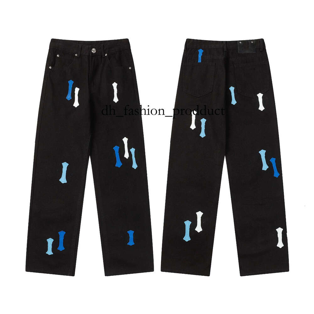 Chrome Jeans 25 Jeans New Men's Women's Jeans Designer Make Old Washed Straight Trousers Letter Prints Long Style High Quality Luxury J