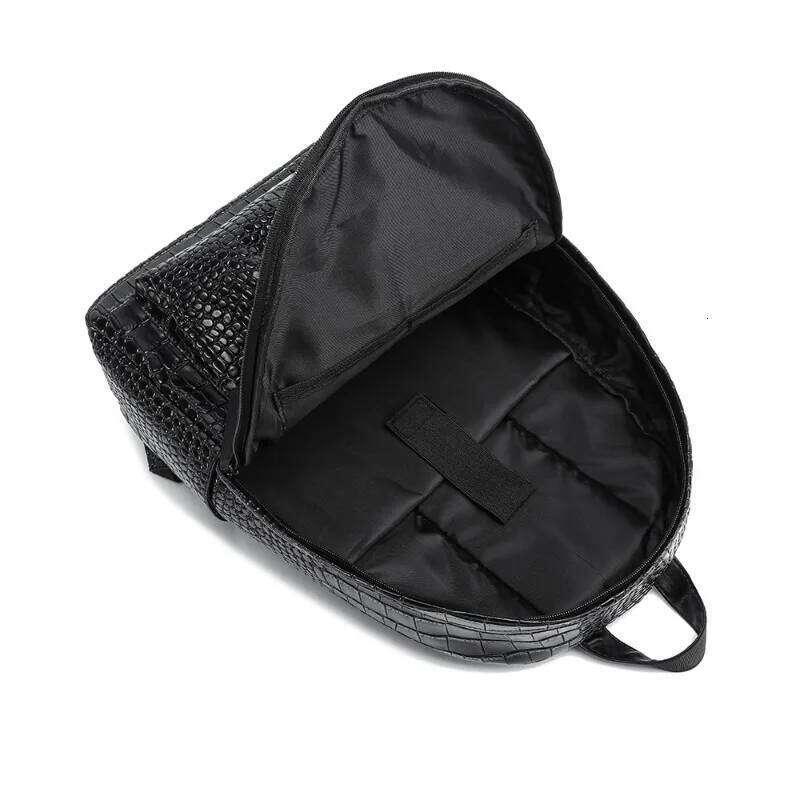 Fashion Backpack Alligator PU Leather for Men Laptop Bags Large Capacity Travel Backpacks Student Schoolbag